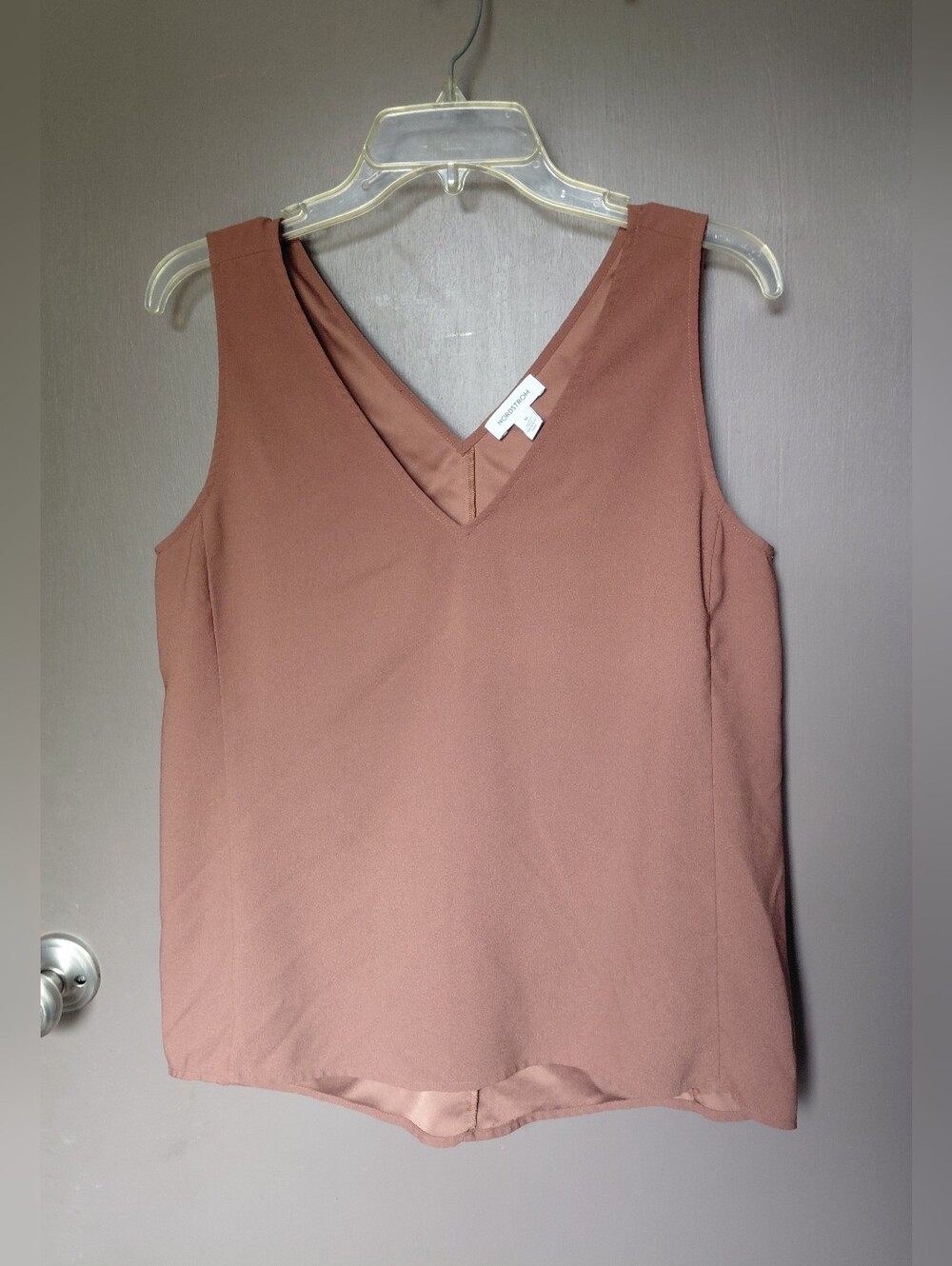 Nordstrom brown sleeveless V-neck tank top